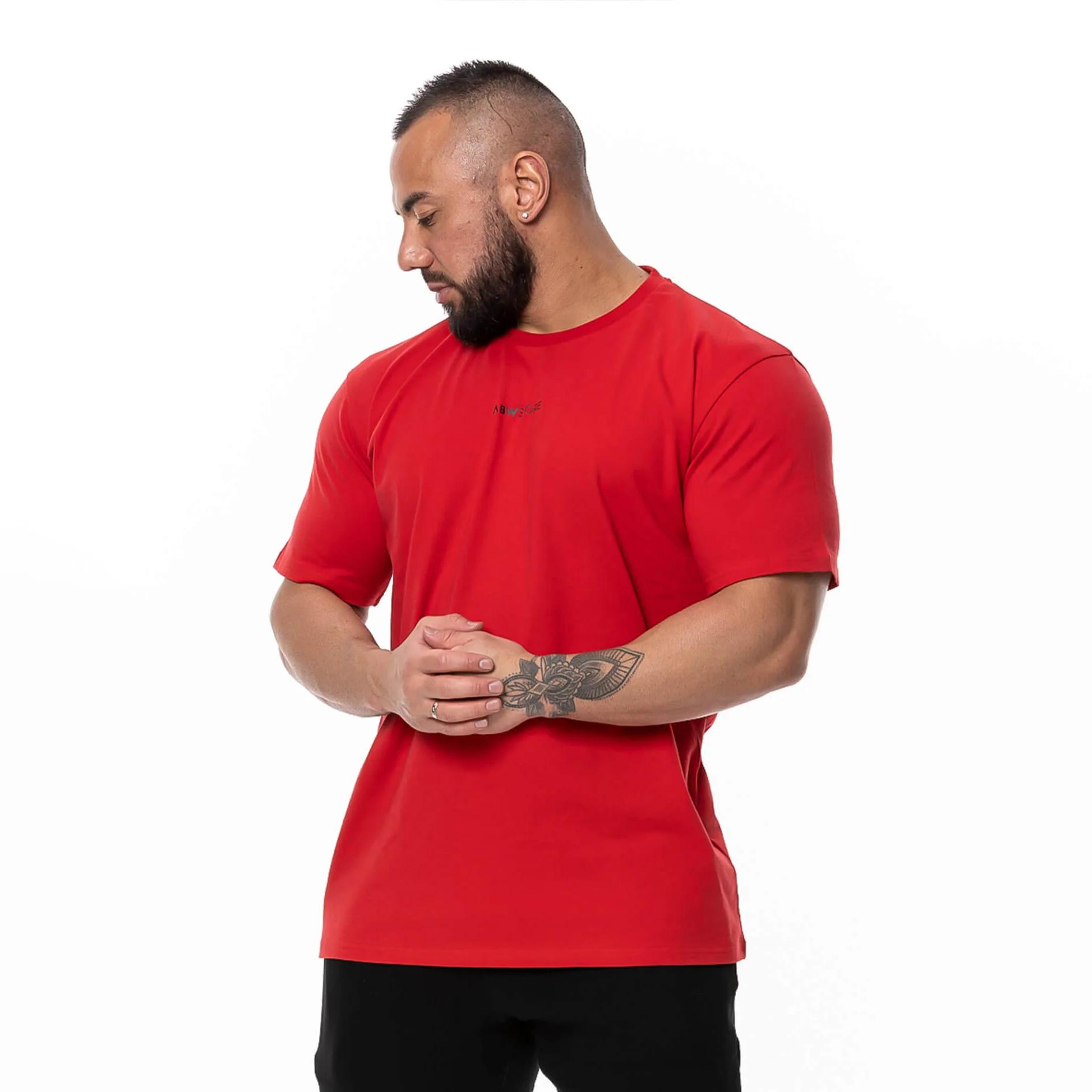 New Oversized Fit Short Sleeve T-shirt With Dropped Shoulder Loose Hip Hop Fitness T Shirt Summer Gym Bodybuilding T